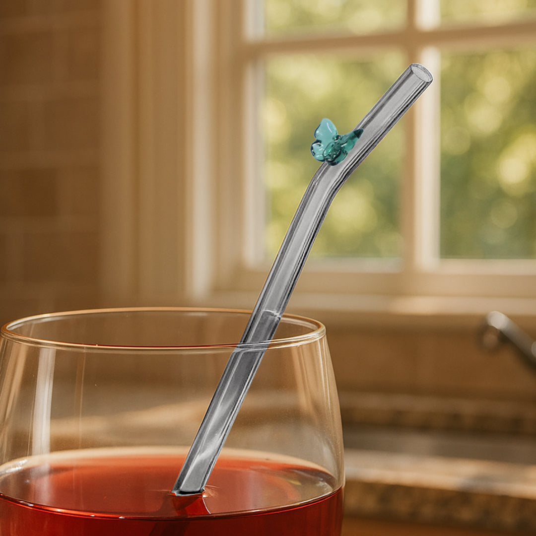 Colorful butterfly-shaped straw from BEACON, ideal for adding a fun touch to drinks and party celebrations.