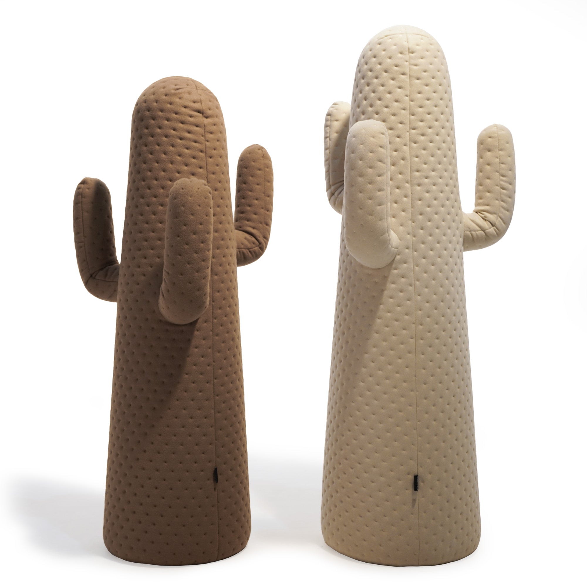 Mustard cactus-shaped coat stand with trumpet-style hanger design by BEACON, featuring multiple hooks for organizing coats and accessories.