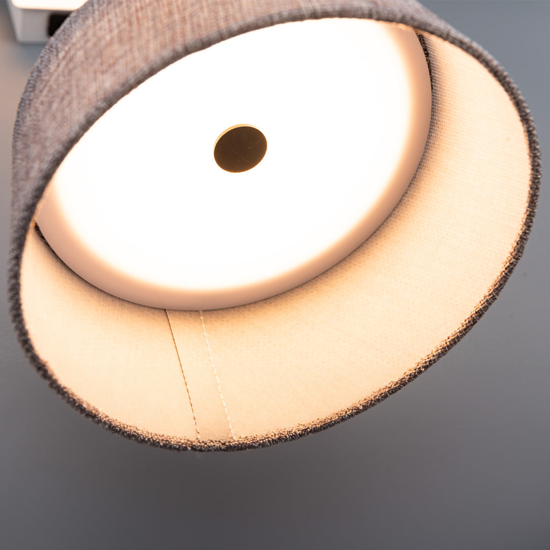 Pre-order 75 Days Delivery Calm Hotel Style Headboard/ Wall Reading Lamp  Black + Grey linen shade Calm-WL(B)-02F1 / Calm-WL(Ub)-02Fl -  Wall Lamps - ebarza Furniture UAE | Shop Modern Furniture in Abu Dhabi & Dubai - مفروشات ايبازرا في الامارات | تسوق اثاث عصري وديكورات مميزة في دبي وابوظبي