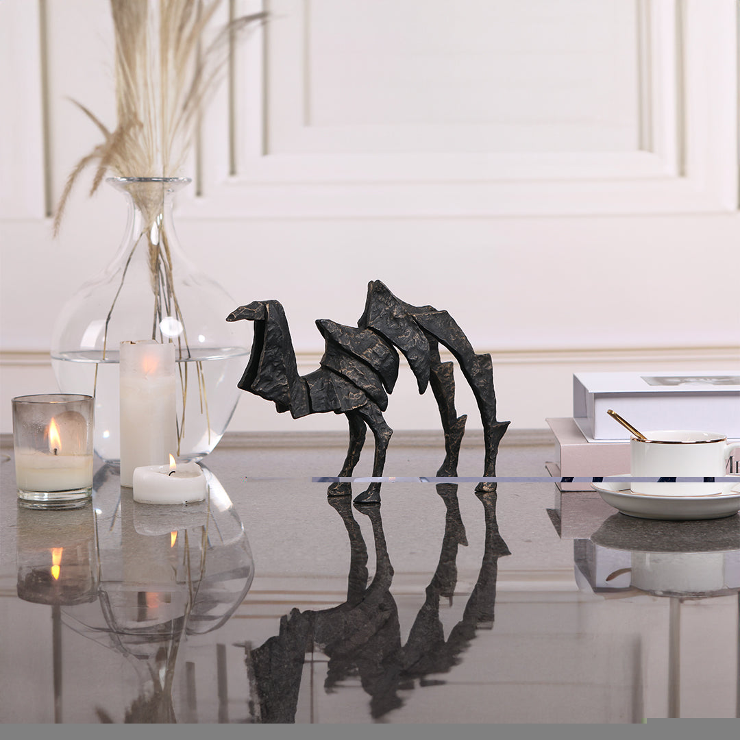 BEACON camel sculpture home decor figurine, detailed beige camel figure for stylish interior decoration.