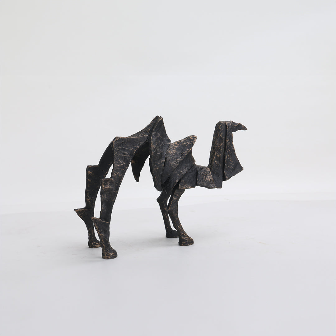 BEACON camel sculpture home decor figurine, beige decorative animal statue for interior decoration.