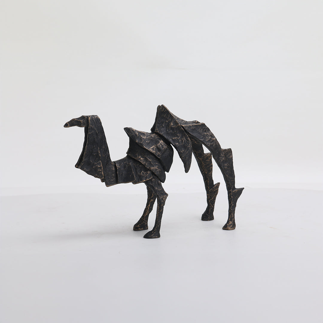 BEACON camel sculpture home decor figurine, detailed beige camel figurine for stylish room decoration