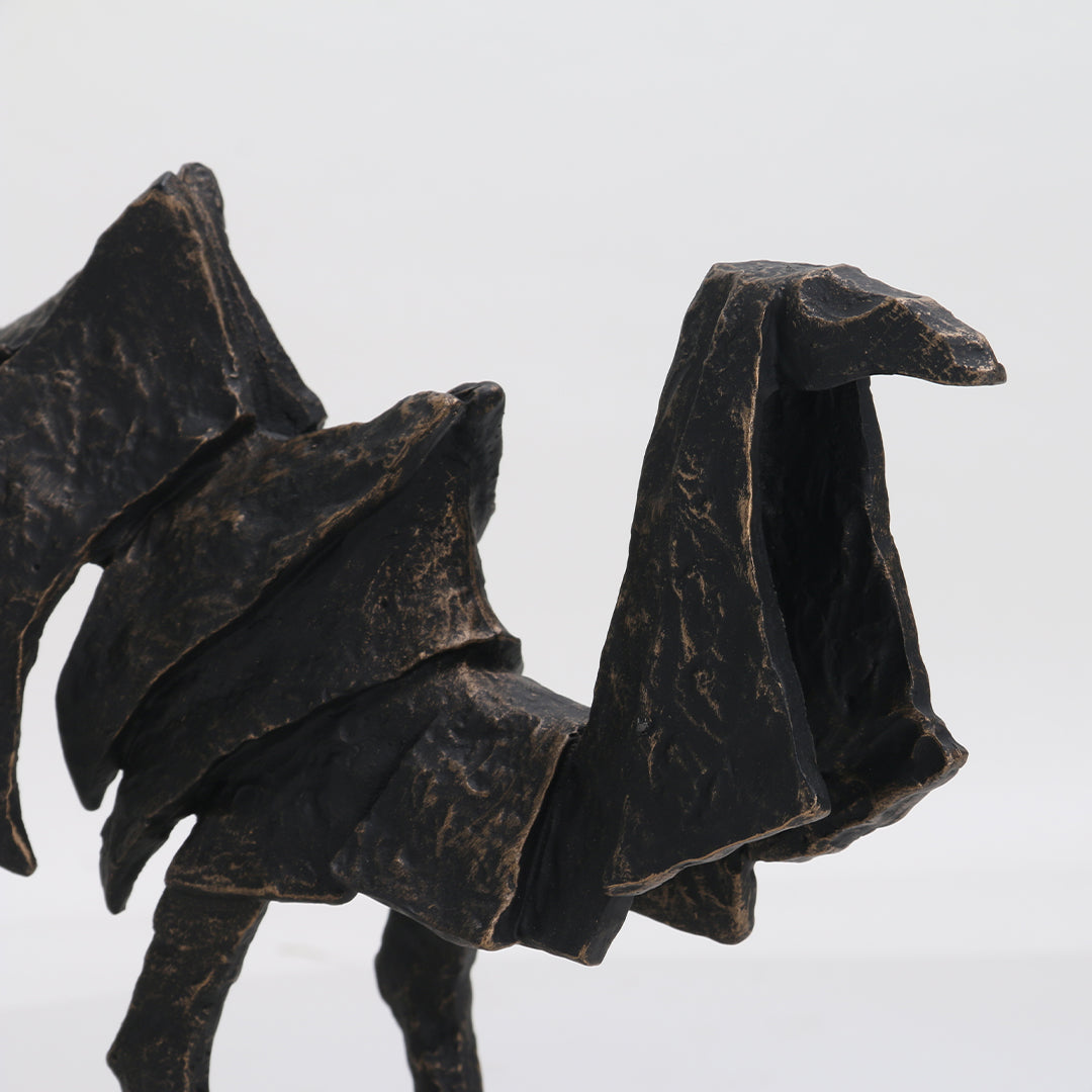 Beige camel sculpture home decor figurine by BEACON, detailed animal figurine for stylish interior decoration.