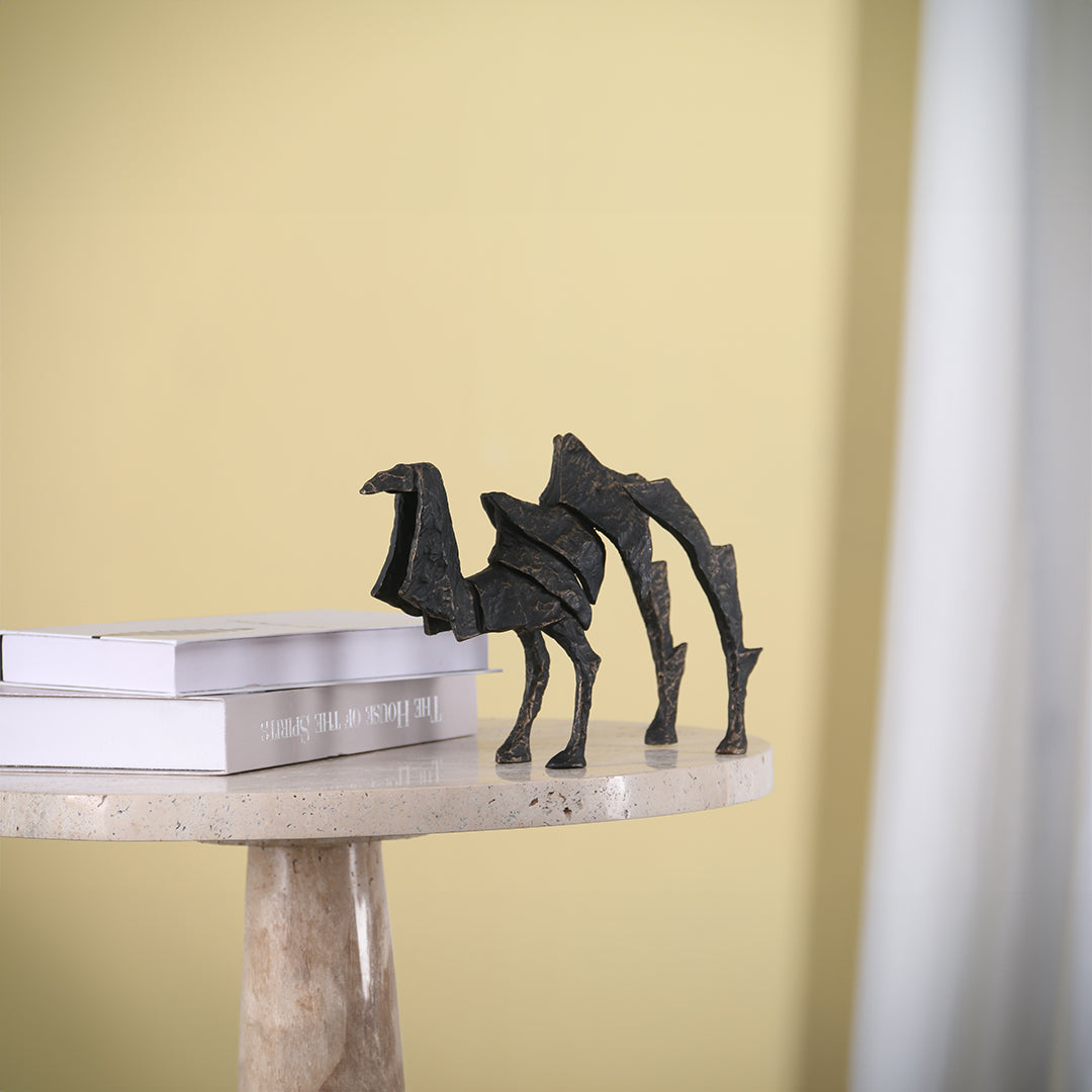 Beige camel sculpture from BEACON home decor figurines collection, detailed animal figurine for interior decoration.