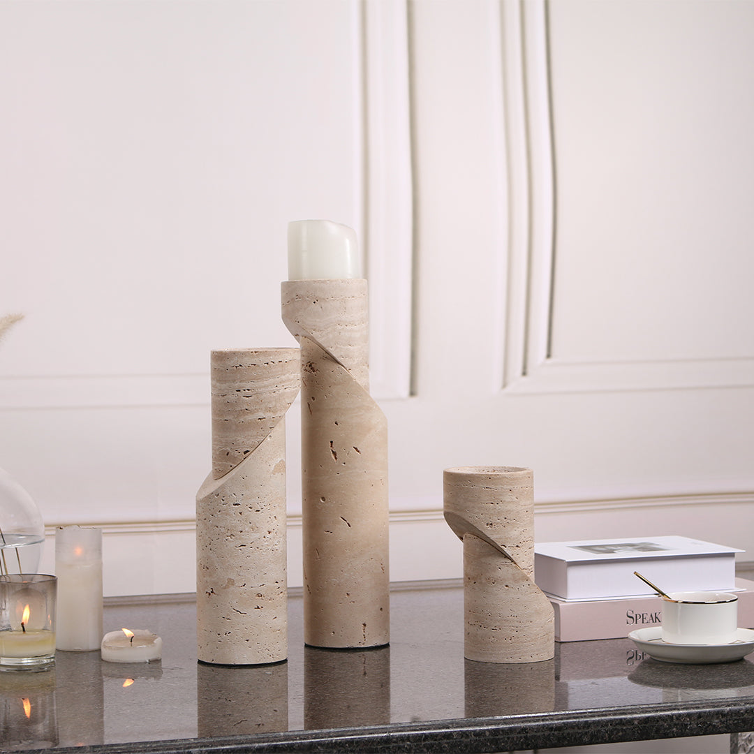 BEACON S KE3004S candle holder featuring a sleek, modern design with a tall cylindrical shape and metallic finish.