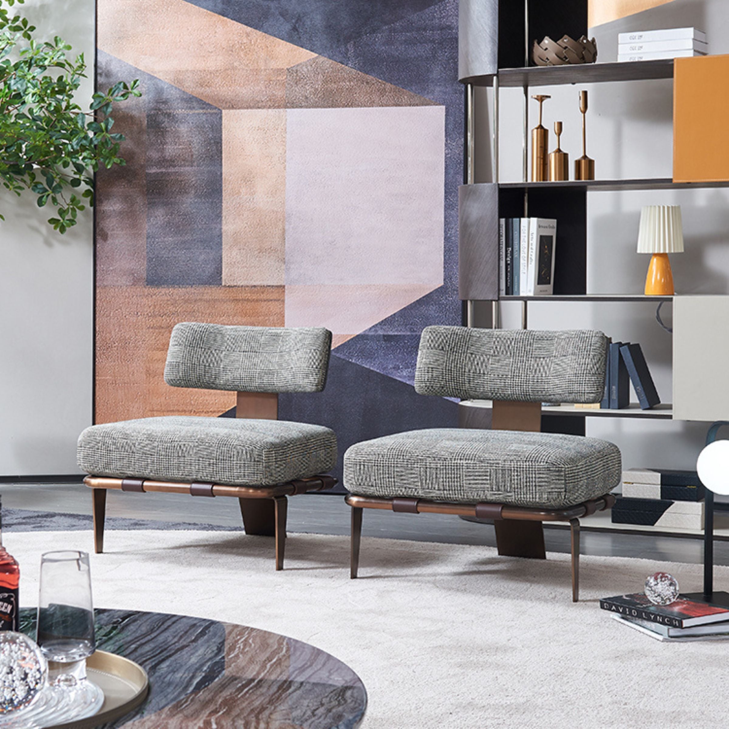 Beige Capri lounge chair by BEACON with a sleek, modern design and cushioned seat for comfortable seating.