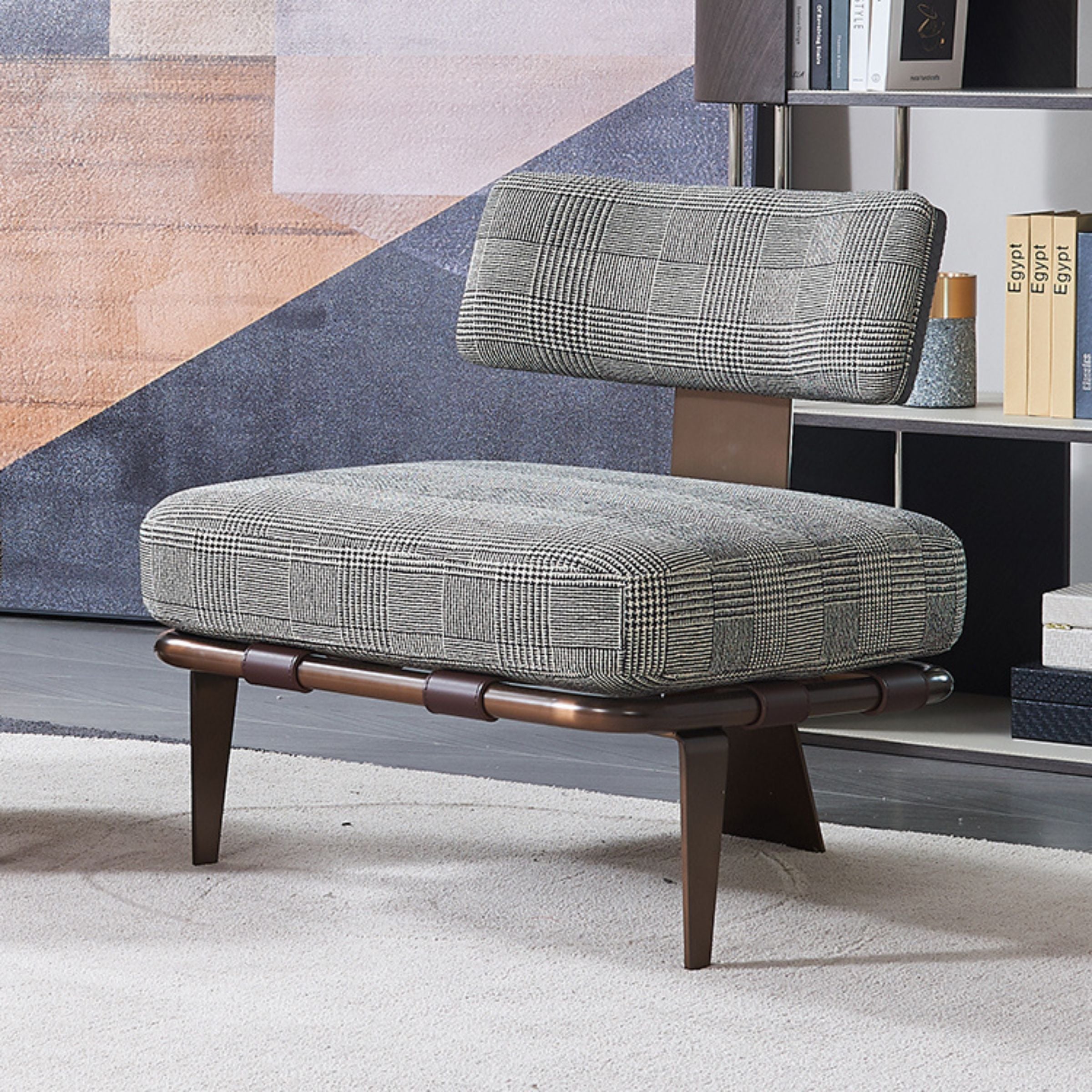 BEACON Capri Lounge Chair MLL-A75/BR with brown cushioned seat and sleek metal frame, designed for modern lounge spaces.