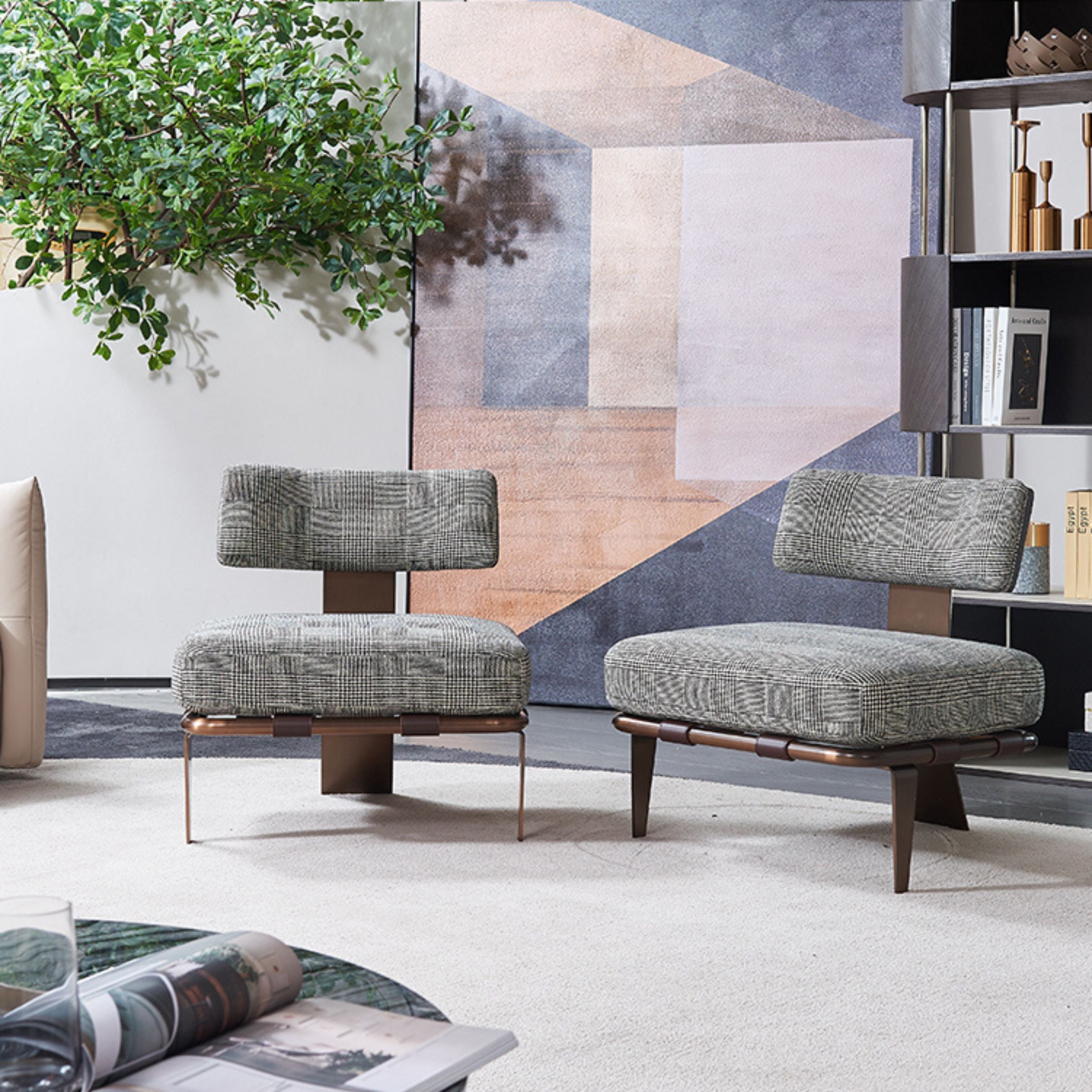 BEACON Capri Lounge Chair MLL-A75/BR with plush brown upholstery and sleek design, perfect for modern living spaces.