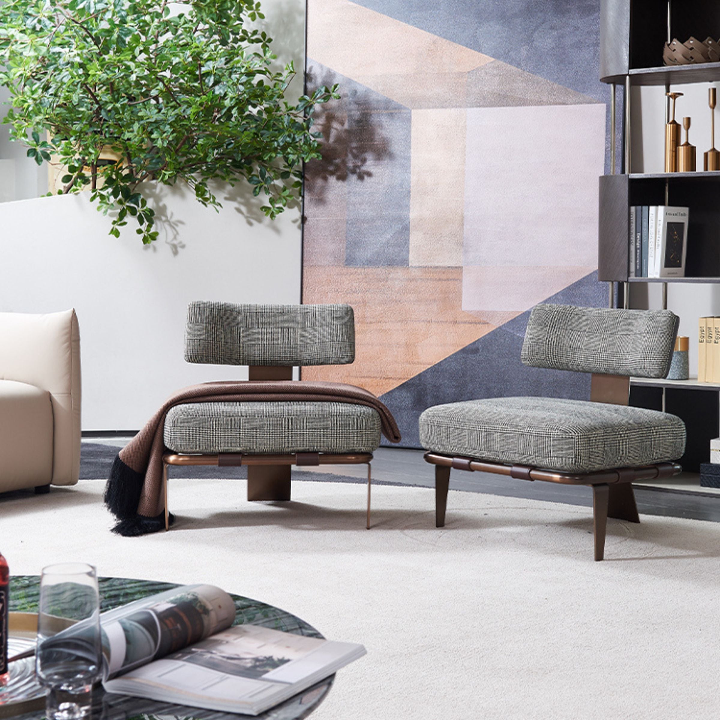 BEACON Capri Lounge Chair MLL-A75/BR with wooden frame and cushioned seat, ideal for relaxing indoors or outdoors.