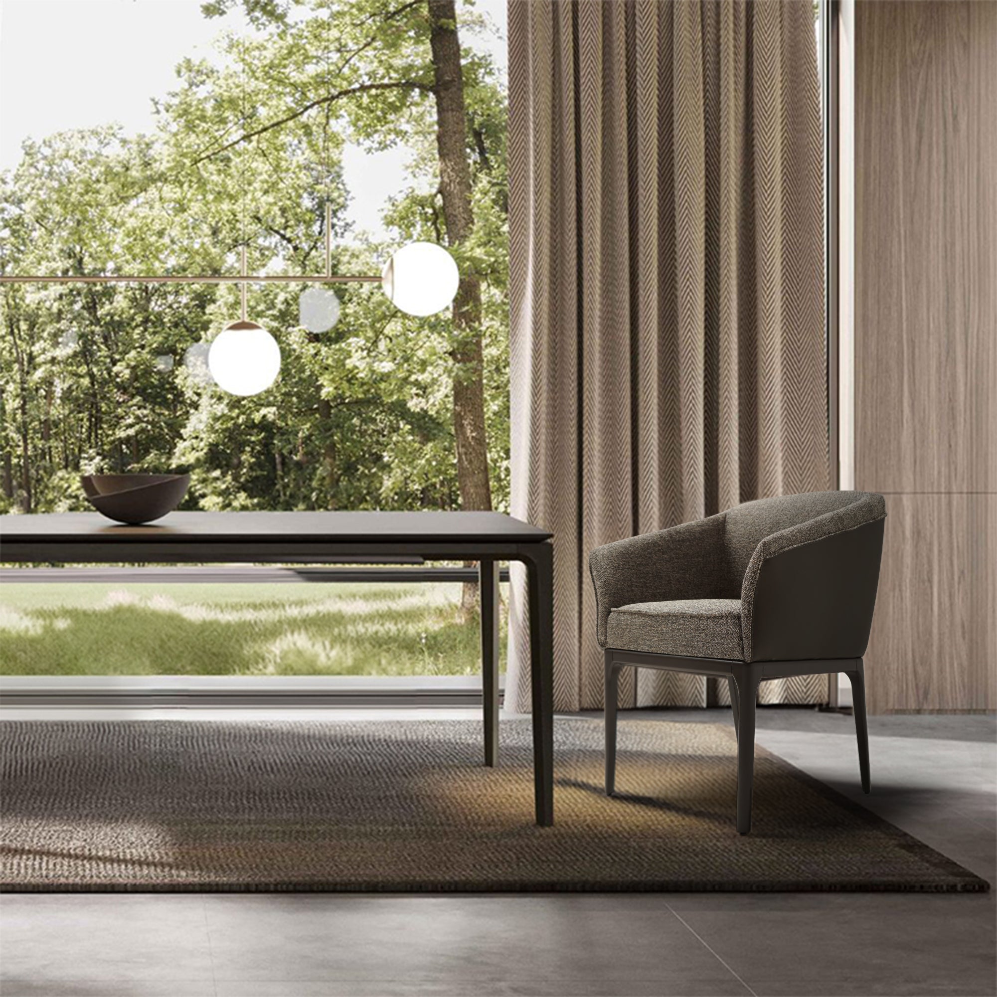 YOL LIVING Capria dining chair with sleek modern design, wooden legs and upholstered seat for comfortable dining room seating.
