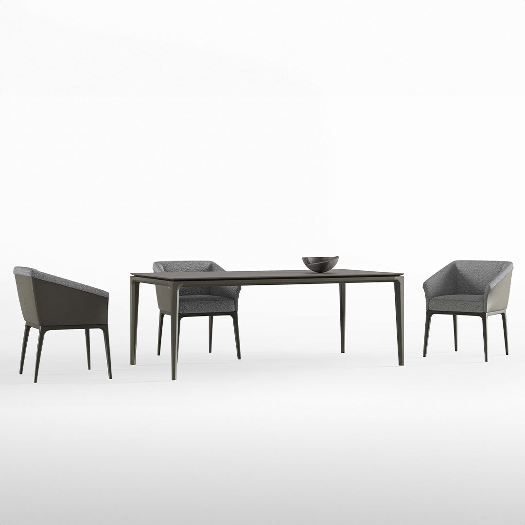 Display of YOL Living Capria Dining Table in a 225 cm size, featuring a modern design with a smooth wooden surface.