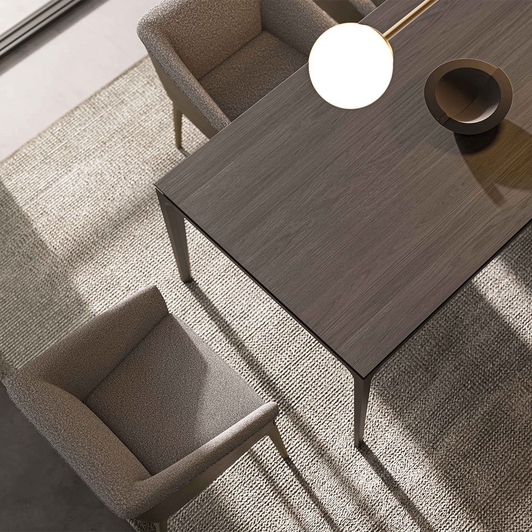 Display of YOL Living Capria dining table, 225 cm, showcasing the modern wooden design and spacious surface.