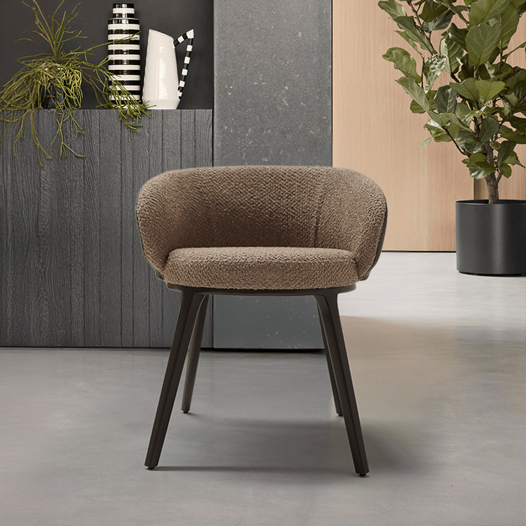 YOL LIVING Capria make-up chair in black with cushioned seat and backrest, featuring sleek modern design.