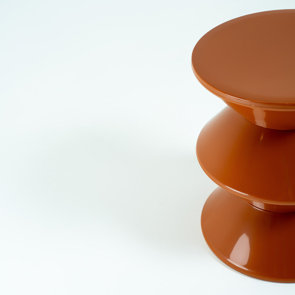 Caramel RUDI PC-176A/C side table with a sleek design, perfect for living room or bedroom decor.