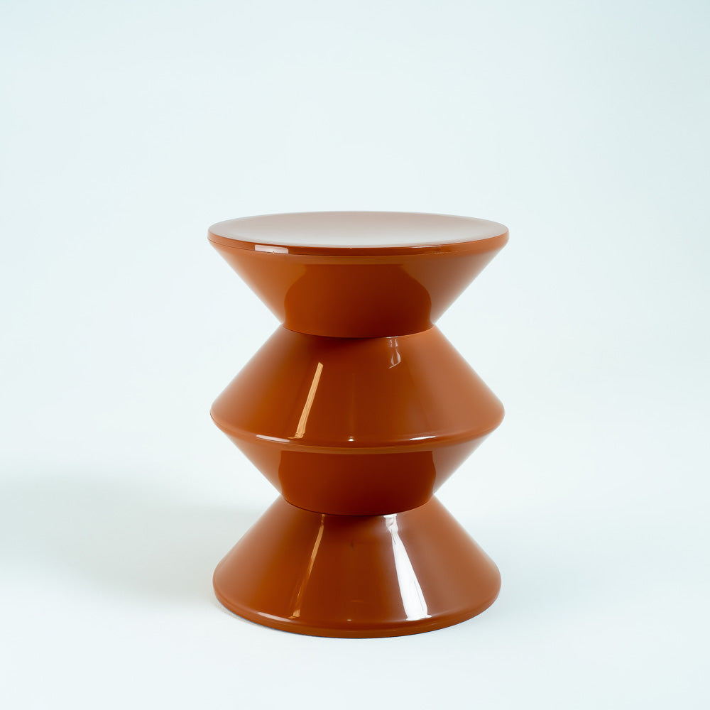 Caramel RUDI Side Table PC-176A/C with sleek wooden surface and modern design, perfect for living room or bedroom decor.
