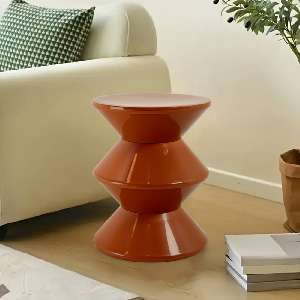 Caramel RUDI PC-176A/C side table with a smooth finish, modern design, and sturdy structure for living room or bedroom use.