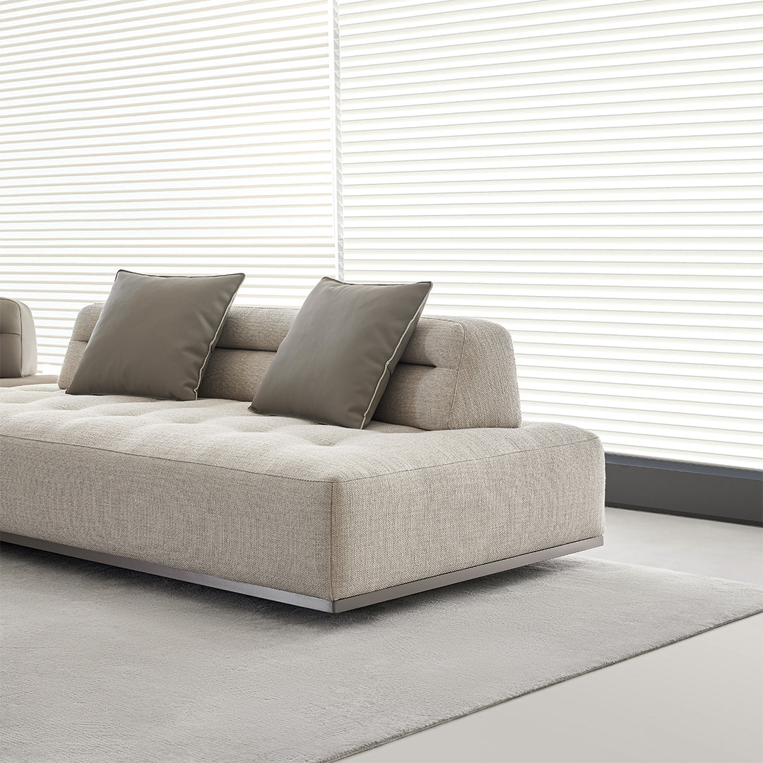 Fabric Carmilla 2-Seater Sofa Module Without Arm by BEACON, showing a modern, cushioned seating piece in a living room setting.