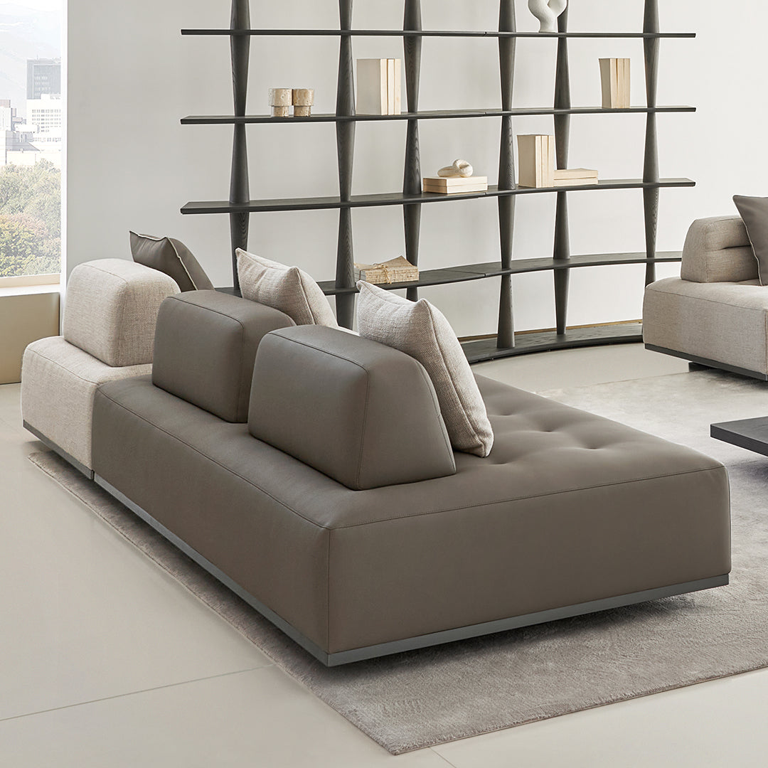 Leather Carmilla 2-Seater sofa module without arm by BEACON, modern design, comfortable seating in a neutral finish.