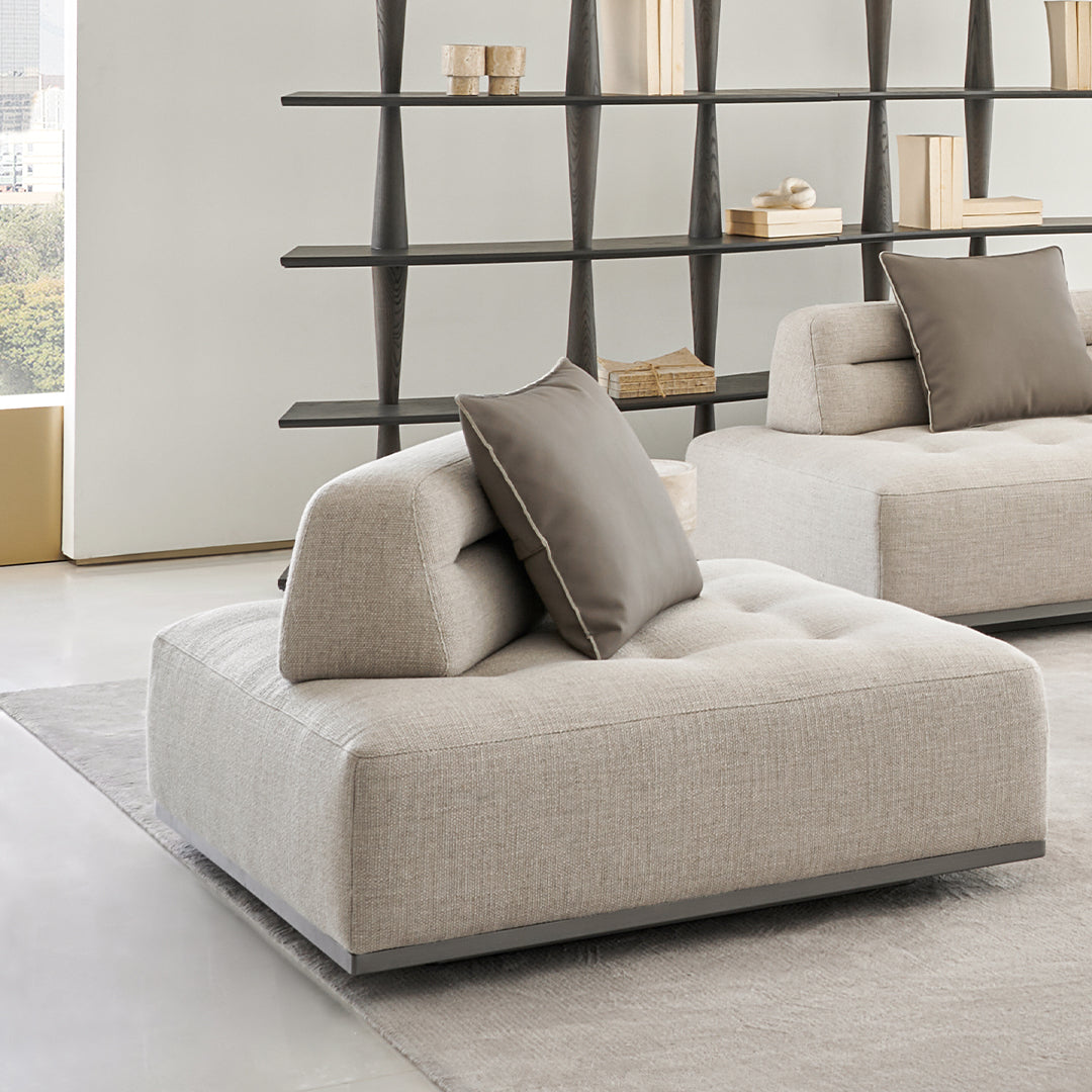 Carmilla single seater sofa module without armrest in fabric by BEACON, modern design, suitable for contemporary living spaces.