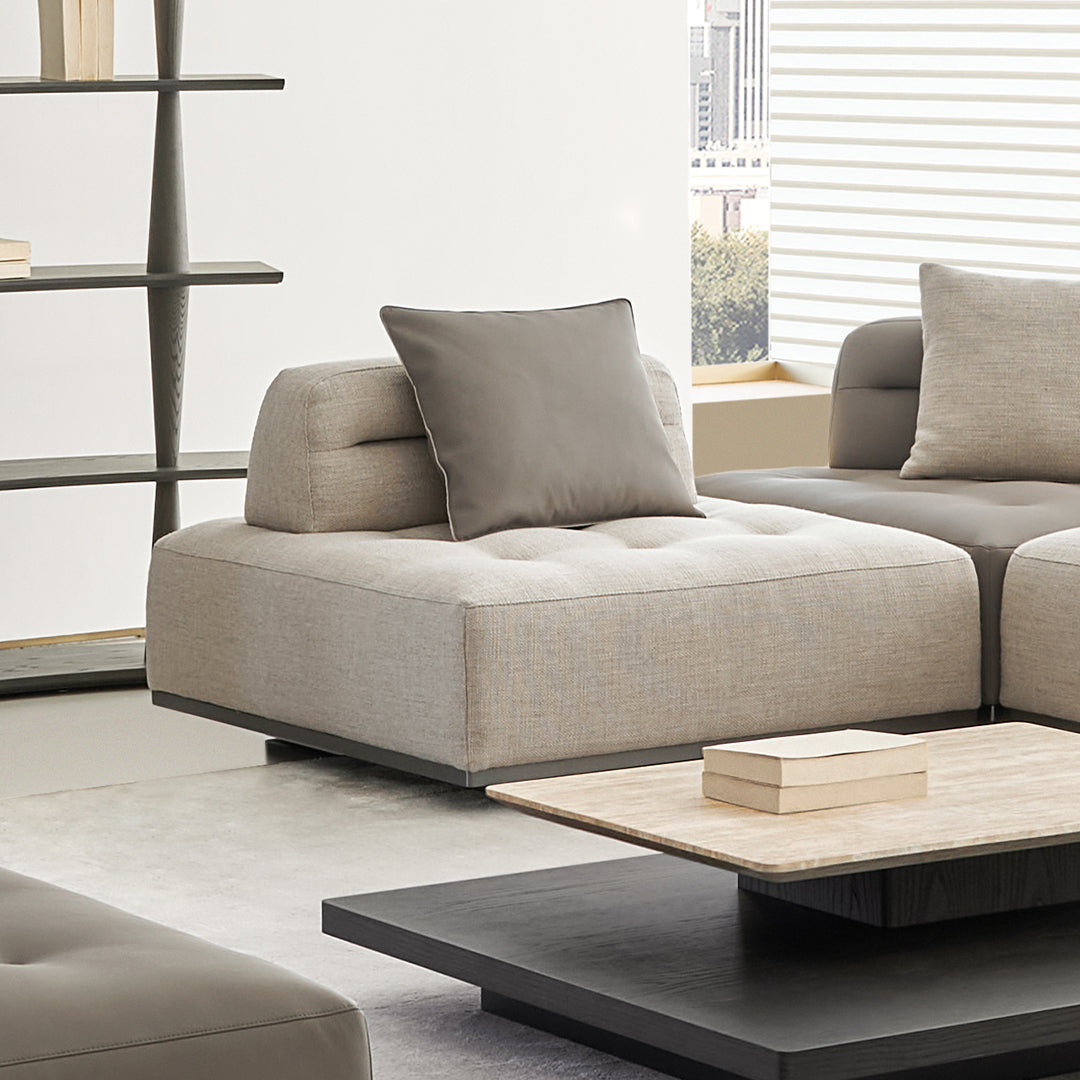 BEACON Carmilla single seater sofa module without arm in fabric, modern design, suitable for contemporary living spaces.