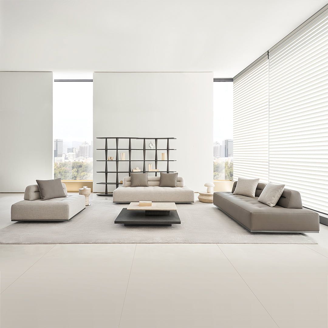 Leather Carmilla single seater module sofa without arm by BEACON, modern design, plush cushioning, ideal for contemporary living spaces.
