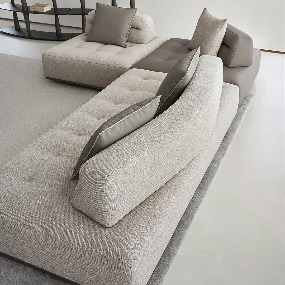 Leather Carmilla single seater sofa module without arm by BEACON, featuring sleek modern design and plush cushioning.