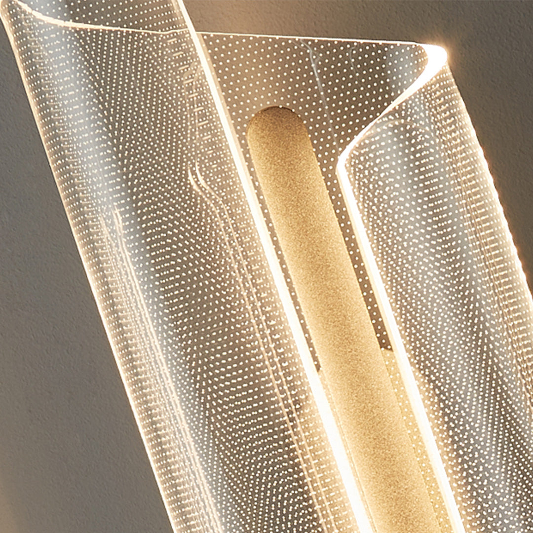 BEACON cascading Moonlight wall lamp with elegant design, mounted on a wall, showcasing soft, ambient lighting.