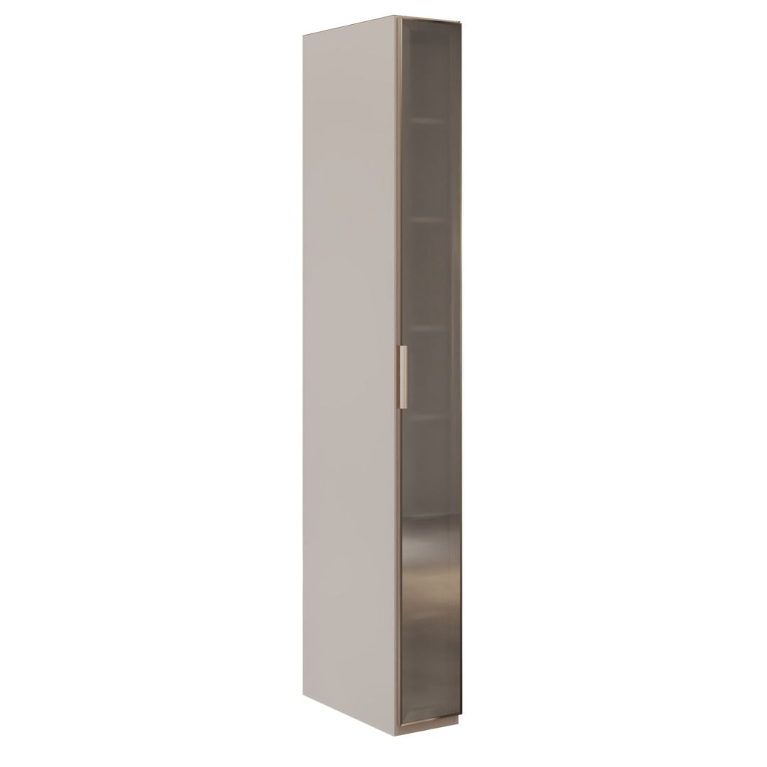 Cashmere 25 cm wardrobe with glass door by AKYOL, featuring sleek design and transparent glass panels for stylish storage.