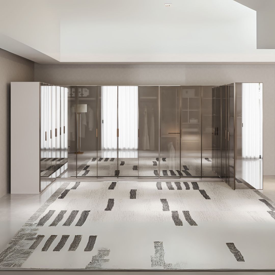 Cashmere 25 cm wardrobe with glass door by AKYOL (RUGS), showcasing a sleek cabinet design with transparent glass panels.