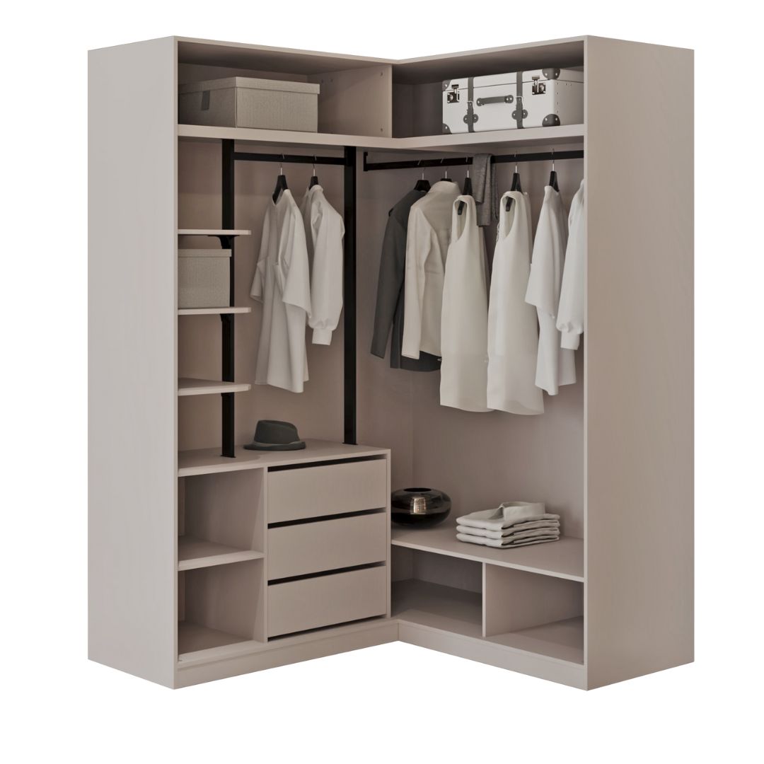 Cashmere Corner Wardrobe with four doors and accordion design by AKYOL, featuring a sleek, modern cabinet for bedroom storage.
