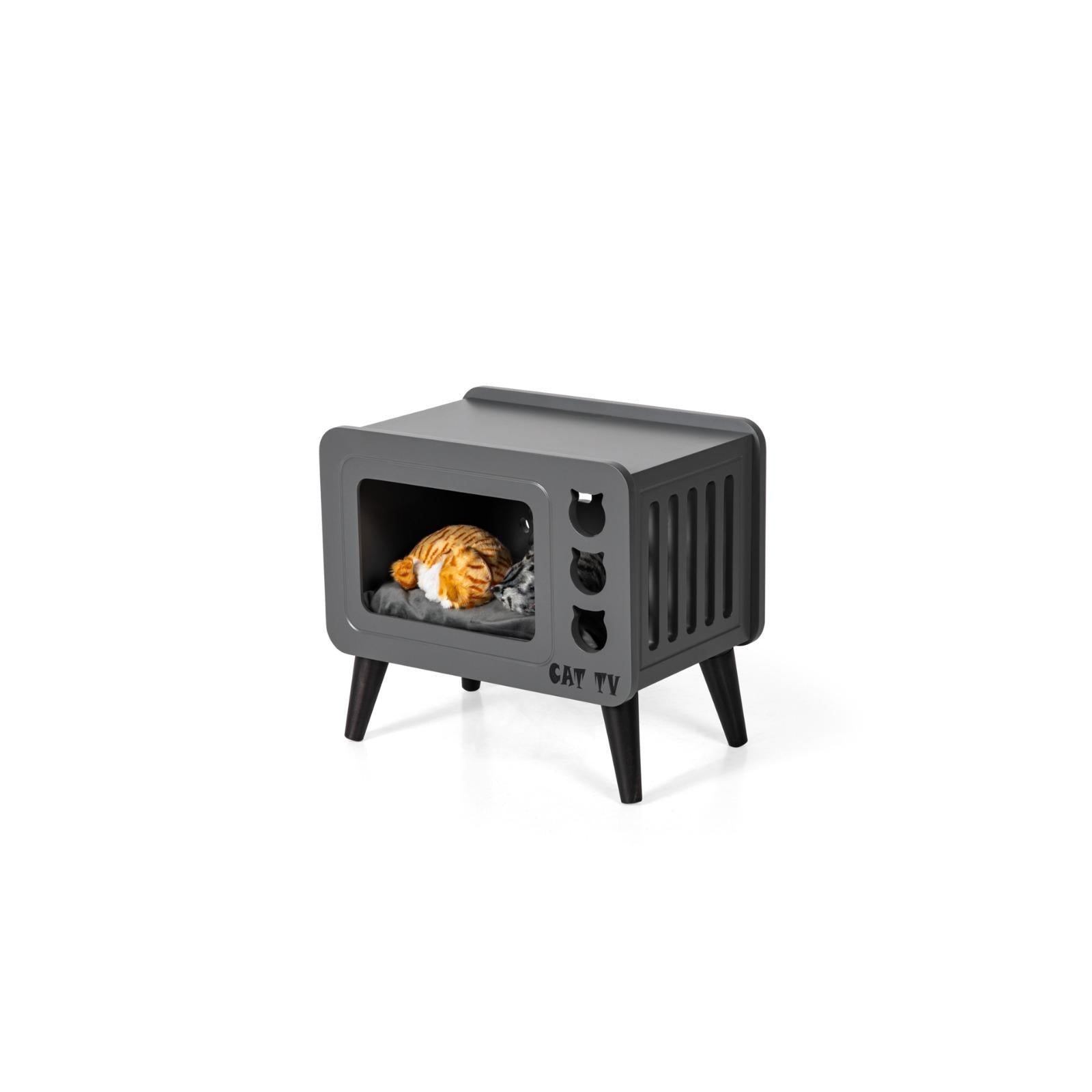 Cat house & Tv Antrasite Coffee Table HW-CTAS1CT -  Side Tables - ebarza Furniture UAE | Shop Modern Furniture in Abu Dhabi & Dubai - مفروشات ايبازرا في الامارات | تسوق اثاث عصري وديكورات مميزة في دبي وابوظبي