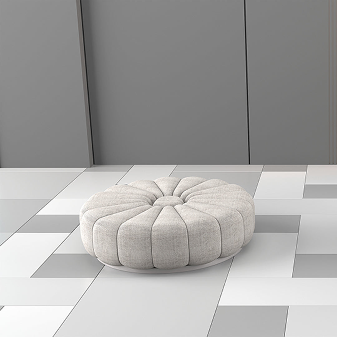BEACON Chameleon Sofa Half Round Module H-5228-D in beige fabric, showcasing its curved design and plush cushioning.