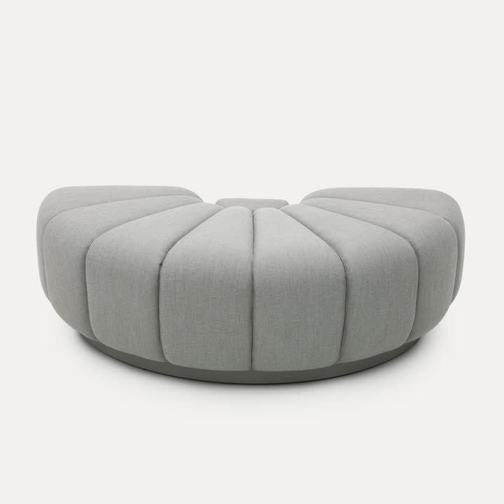 BEACON Chameleon Sofa Half Round Module H-5228-D, modern sofa with curved design, upholstered in fabric with plush cushions.