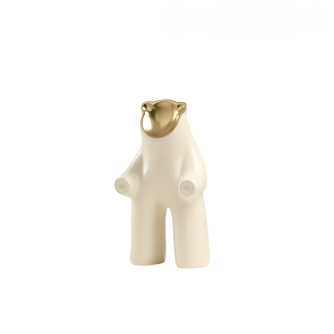 Cheer Up Bear-B home decor figurine by BEACON, a charming plush bear with cheerful expression, suitable for decorative display.