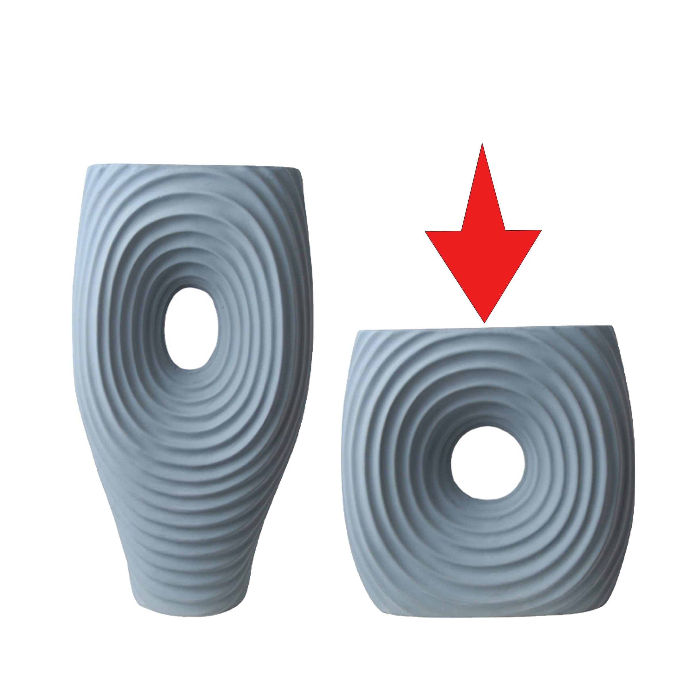 Circle Pattern Vase-Gray B Fa-D21059B -  Vases - ebarza Furniture UAE | Shop Modern Furniture in Abu Dhabi & Dubai - مفروشات ايبازرا في الامارات | تسوق اثاث عصري وديكورات مميزة في دبي وابوظبي