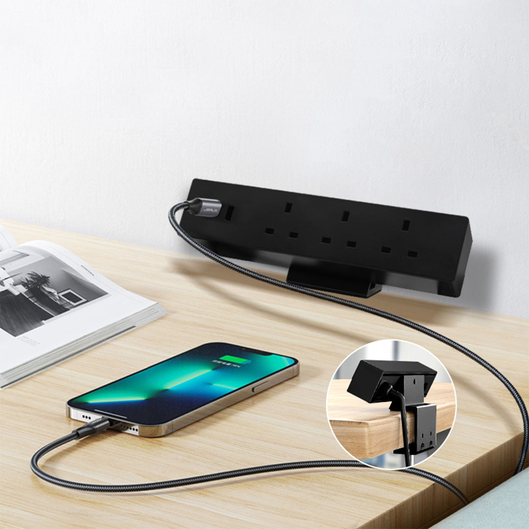 Clamp On Socket JXB032B - Black -  Power Sockets - ebarza Furniture UAE | Shop Modern Furniture in Abu Dhabi & Dubai - مفروشات ايبازرا في الامارات | تسوق اثاث عصري وديكورات مميزة في دبي وابوظبي