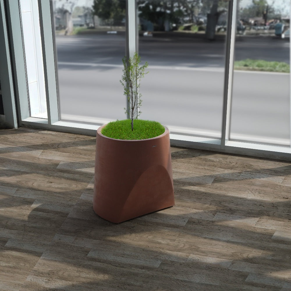 BEACON clay planter box XK-4085A with rectangular shape and textured surface, ideal for indoor and outdoor plant displays.