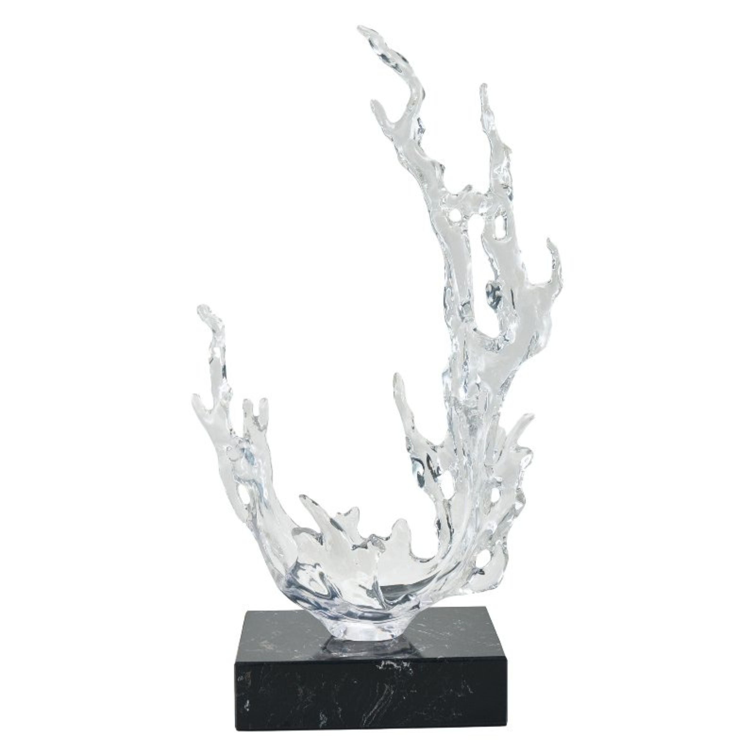 Clear abstract sculpture from BEACON home decor figurines collection, modern art piece with sleek, transparent design.