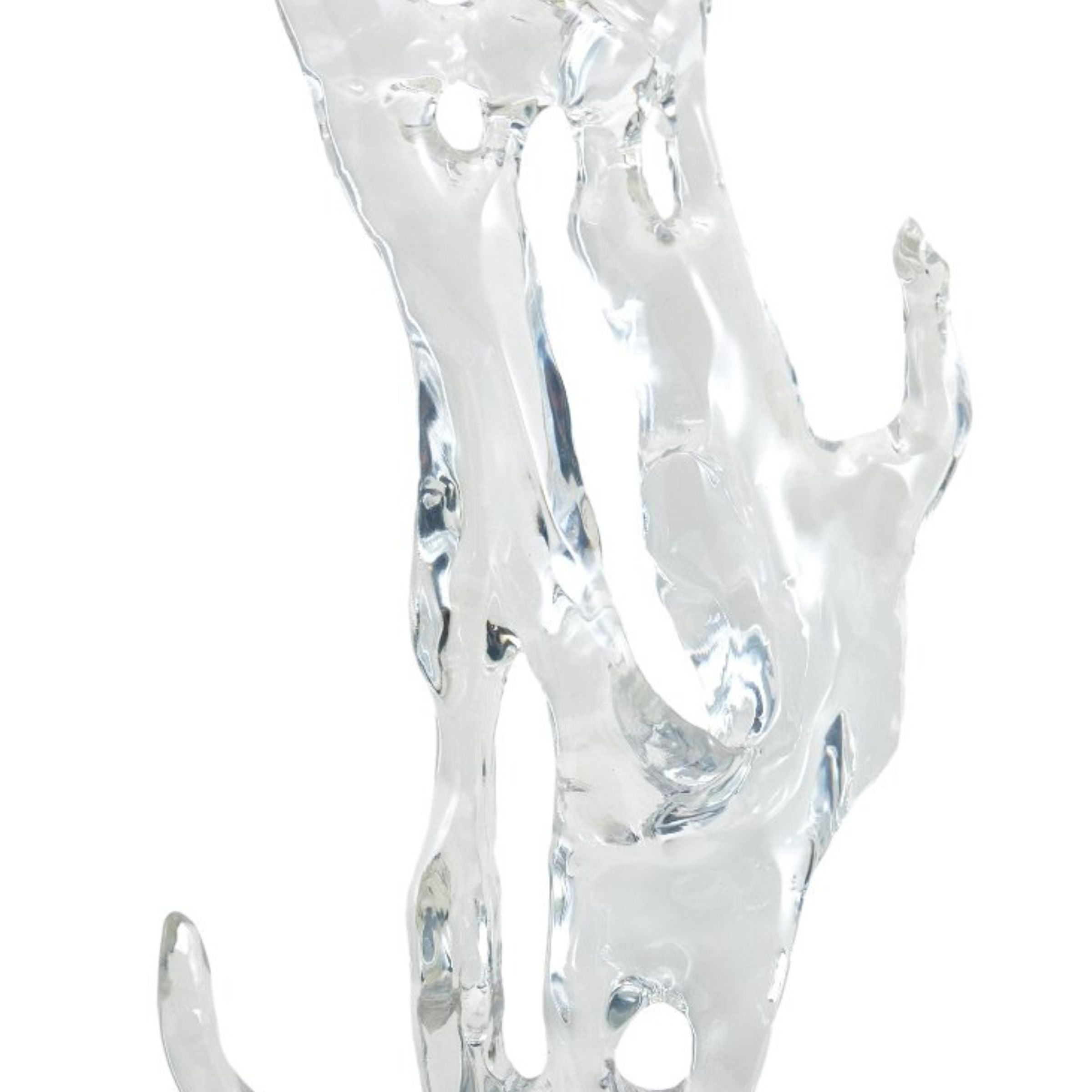 Clear abstract sculpture by BEACON, modern home decor figurine with sleek, transparent design for stylish interior accents.