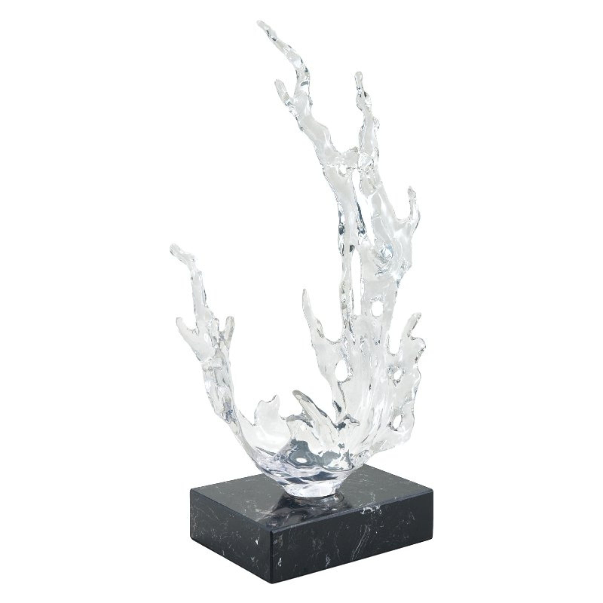 Clear abstract sculpture from BEACON home decor figurines, modern glass art piece with sleek, artistic design.