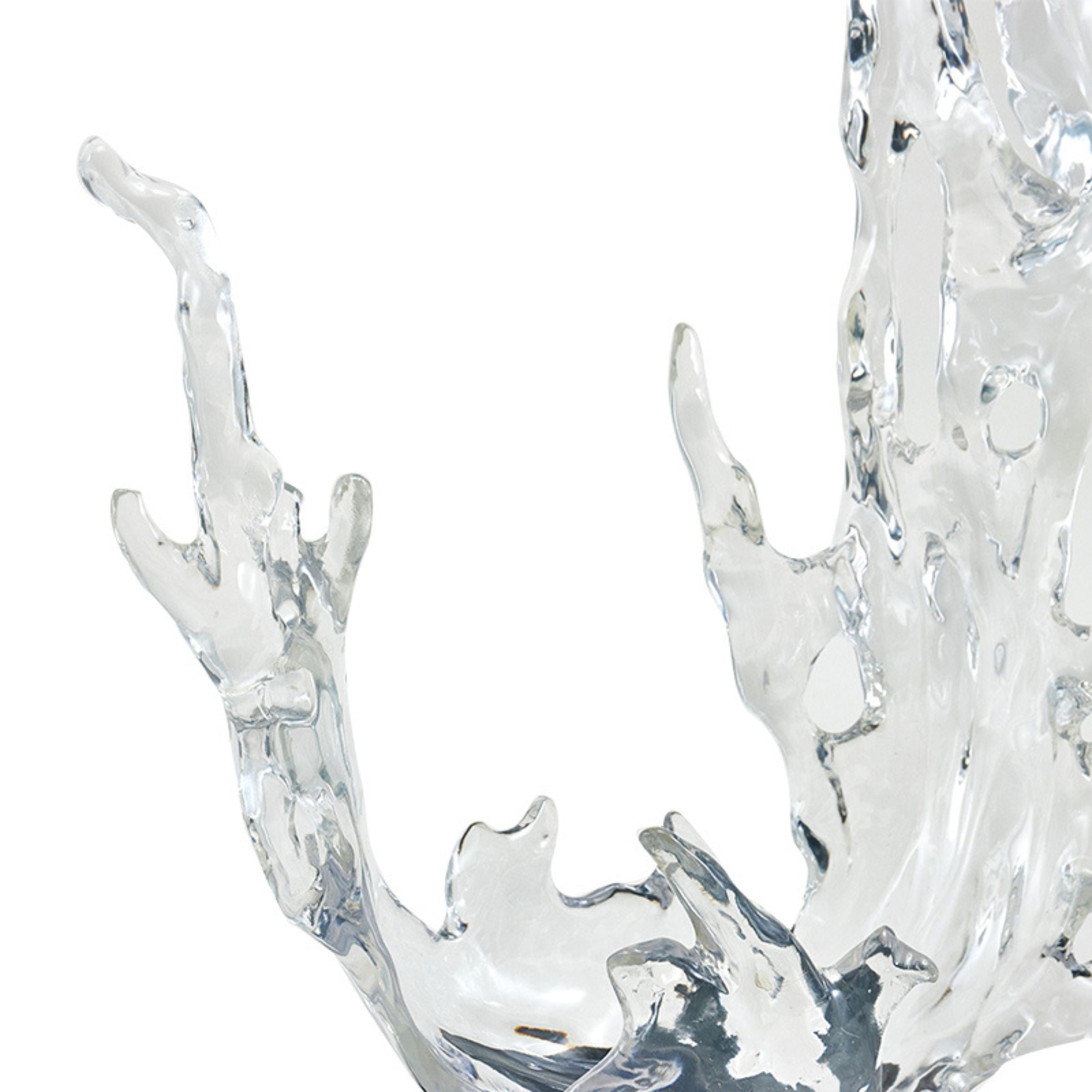 Clear abstract sculpture from BEACON home decor figurines collection, modern glass art sculpture for stylish interior decor.