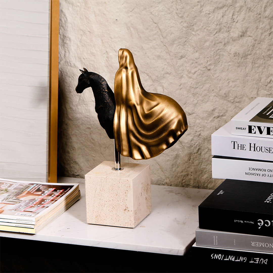 BEACON Cloak Rider statue sculpture, a detailed home decor figurine with flowing cloak design, ideal for stylish interior accents.