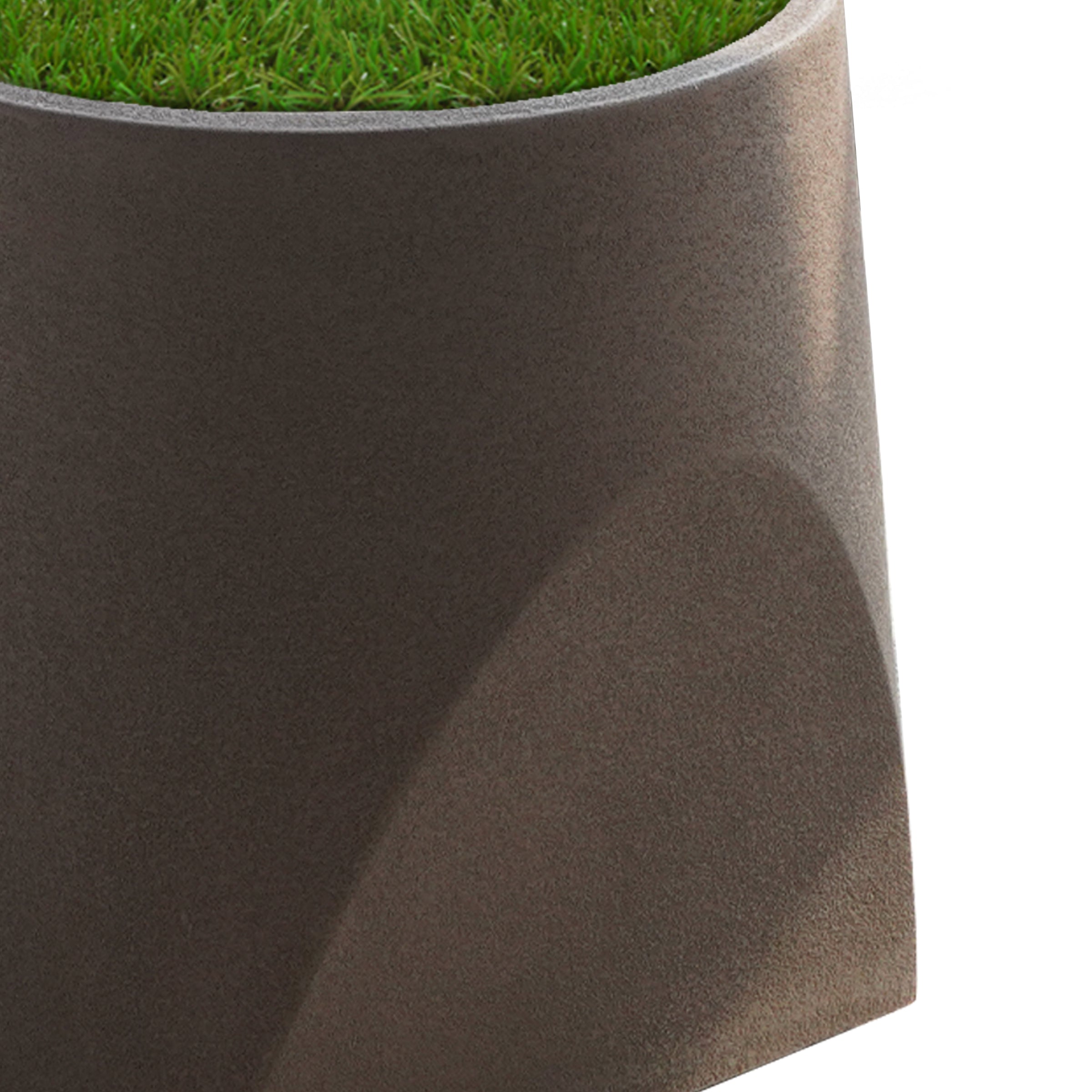 Coffee brown BEACON planter box XK-4085A with rectangular shape and smooth finish, ideal for outdoor or indoor gardening.