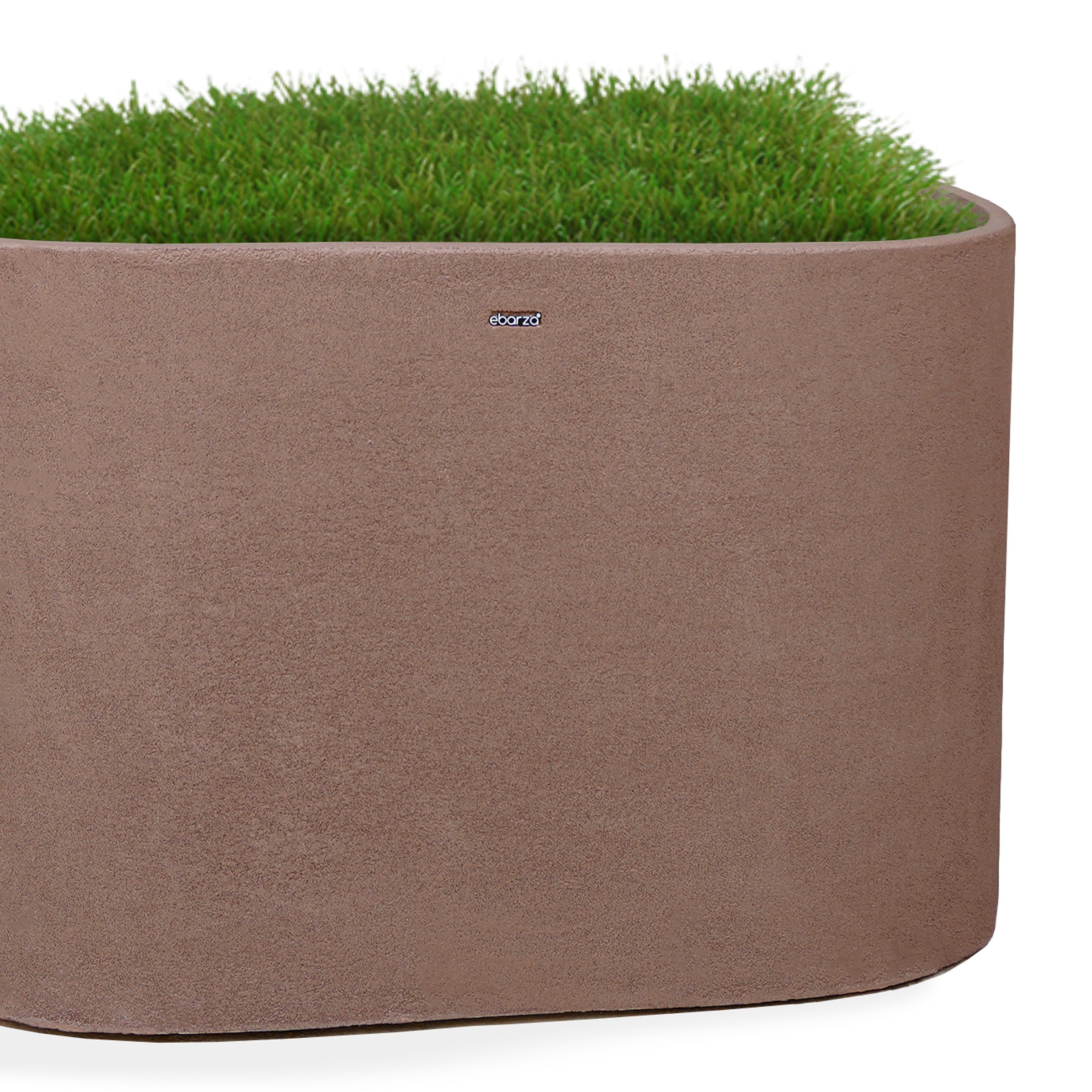 Coffee brown BEACON planter box XK-4086C-Coffee Brown, rectangular outdoor planter box made of durable material.