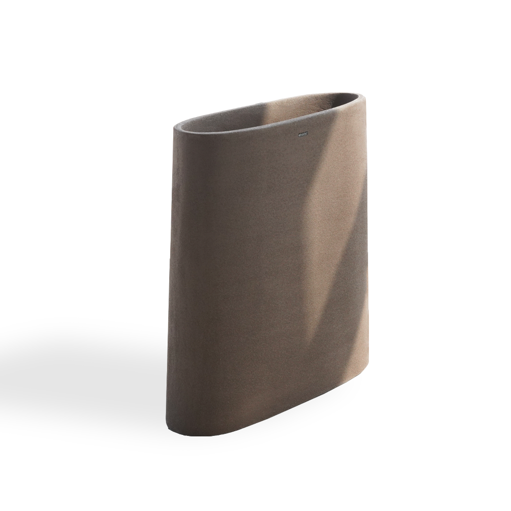 Coffee brown BEACON planter box XK-4087A with rectangular shape and sturdy construction, suitable for outdoor or indoor gardening.