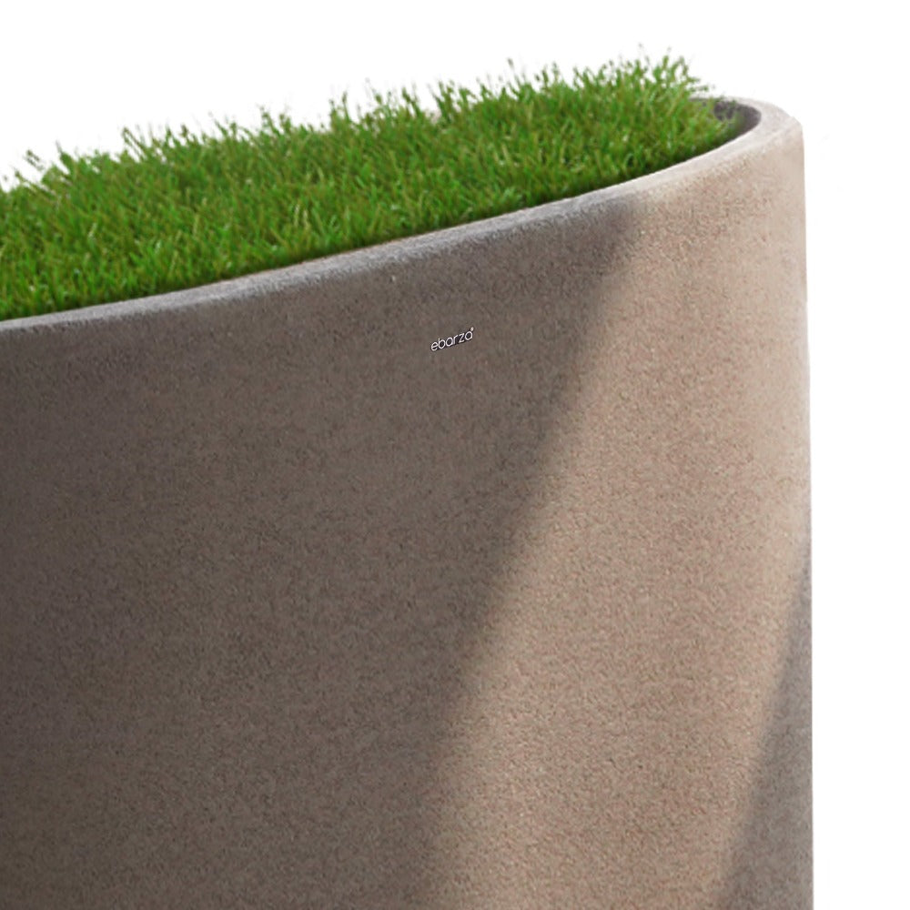 Coffee Brown BEACON planter box XK-4087A with a rectangular design, ideal for outdoor or indoor plant displays.