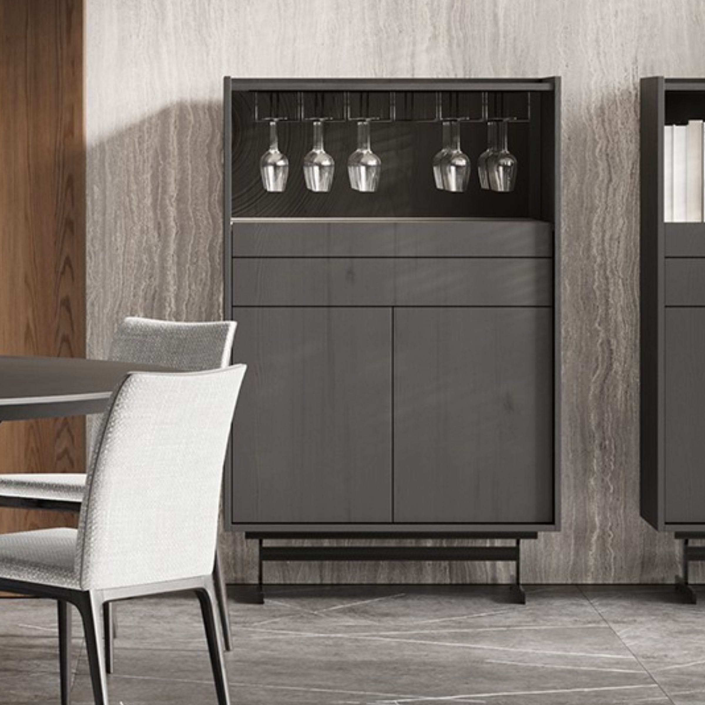 Collect Gray Bar Showcase YLCG-BSC -  Cabinets - ebarza Furniture UAE | Shop Modern Furniture in Abu Dhabi & Dubai - مفروشات ايبازرا في الامارات | تسوق اثاث عصري وديكورات مميزة في دبي وابوظبي