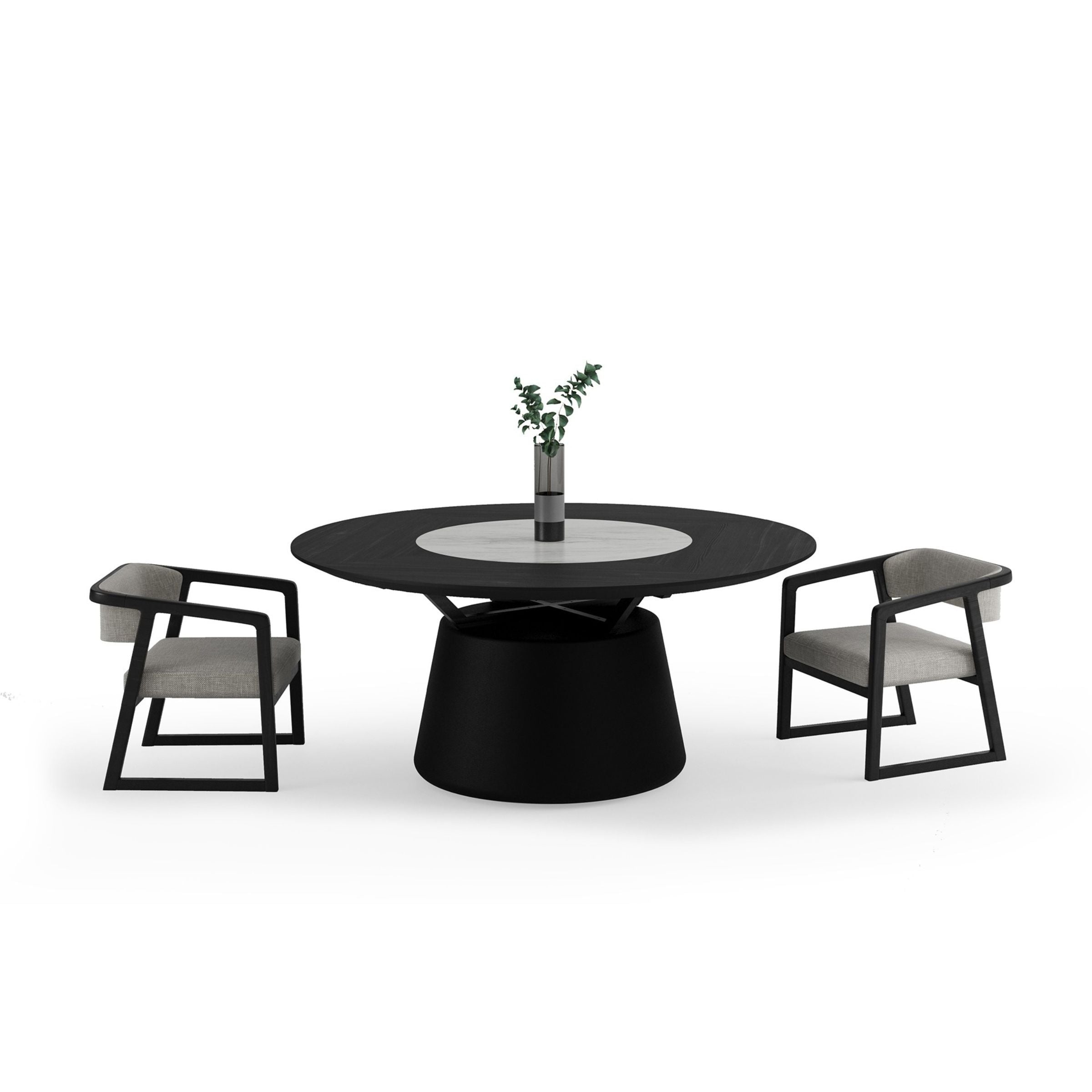 Collect Grey Round Dining Table 190cm YLCG-DTR190 -  Dining Tables - ebarza Furniture UAE | Shop Modern Furniture in Abu Dhabi & Dubai - مفروشات ايبازرا في الامارات | تسوق اثاث عصري وديكورات مميزة في دبي وابوظبي