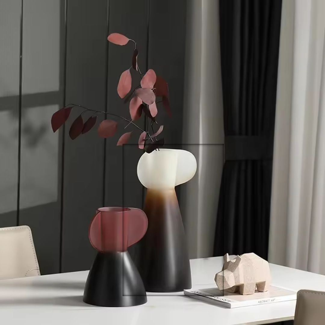 Colorblock Amphorae A vase by BEACON, featuring bold colorblock design, glazed ceramic finish, and classic amphora shape.