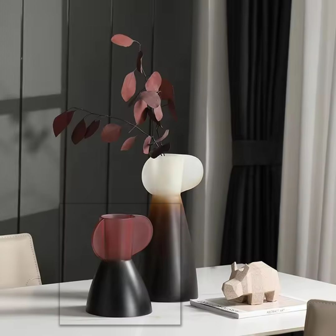 Colorblock Amphorae-B vase by BEACON, a stylish ceramic vase with bold color blocks and a classic amphora shape.